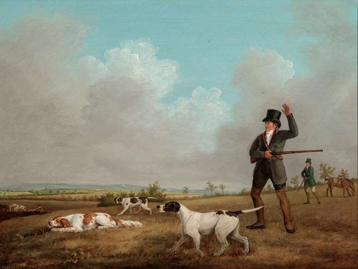 Woodcock Shooting; Sportsmen with Pointers